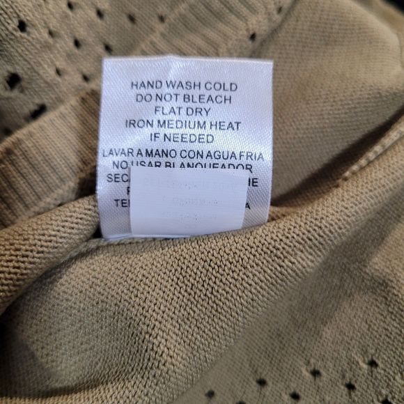 One A Women's Beige Cold Shoulder Hollow Out Long Sleeve Knit Top Size XL - Picture 8 of 8